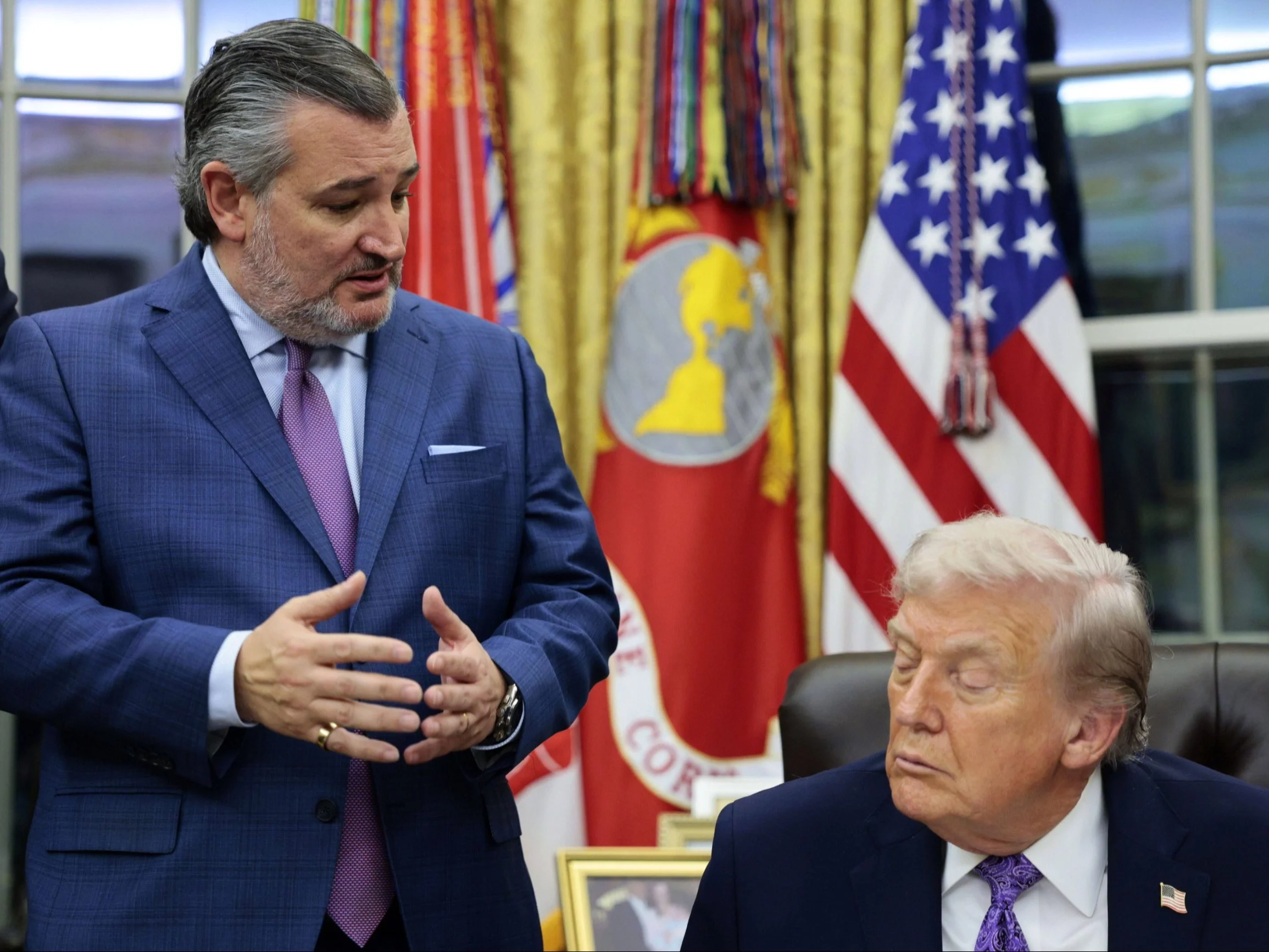 Senator Ted Cruz i prezydent Donald Trump