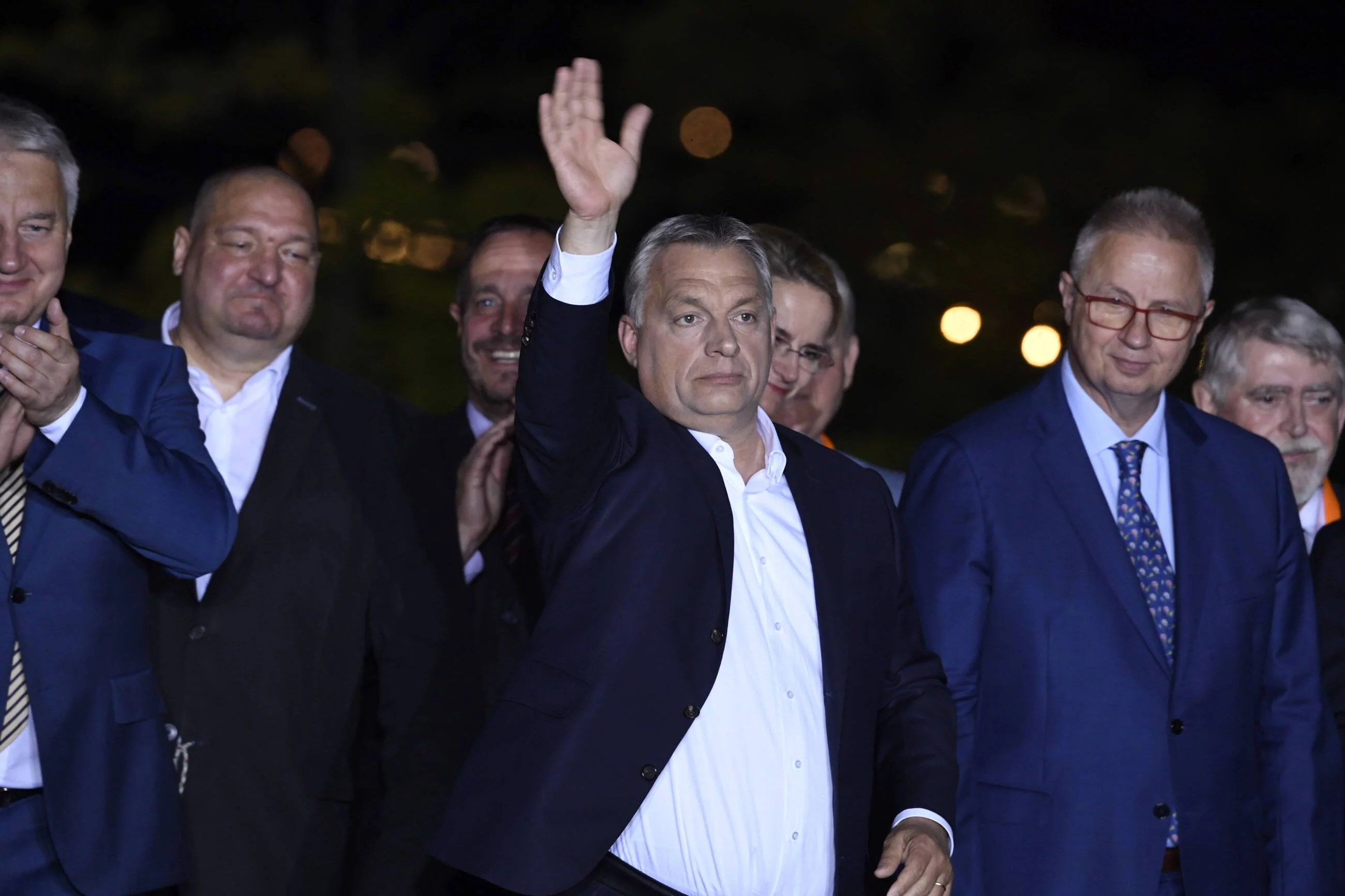 Premier Węgier Viktor Orban i politycy Fideszu