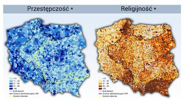 Przestępczość a religijność - zrzut ekrany z gis-expert.pl