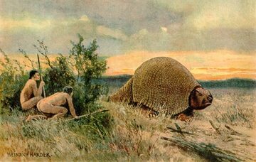 Przodkowie współczesnego człowieka polujący na glyptodona