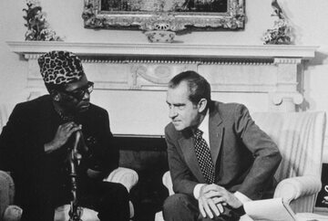 Przywódca Zairu Mobutu Sese Seko i prezydent USA Richard Nixon