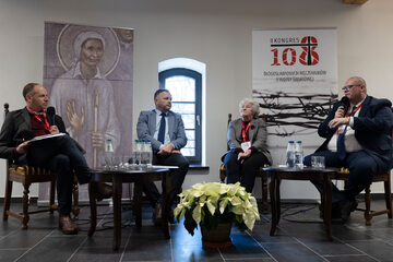 PSWE, jedna z debat Kongresu, od lewej: Wiktor Świetlik, Adam Hlebowicz, Małgorzata Wyrwińska-Cieślak, Krzysztof Drozdowski