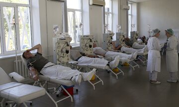 Punkt oddawania krwi w Doniecku, zdjęcie ilustracyjne