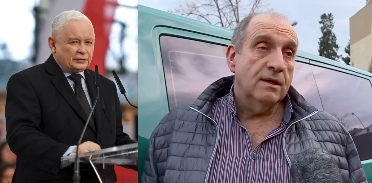 Prezes PiS Jarosław Kaczyński i Jacek Mikita, były oficer ABW