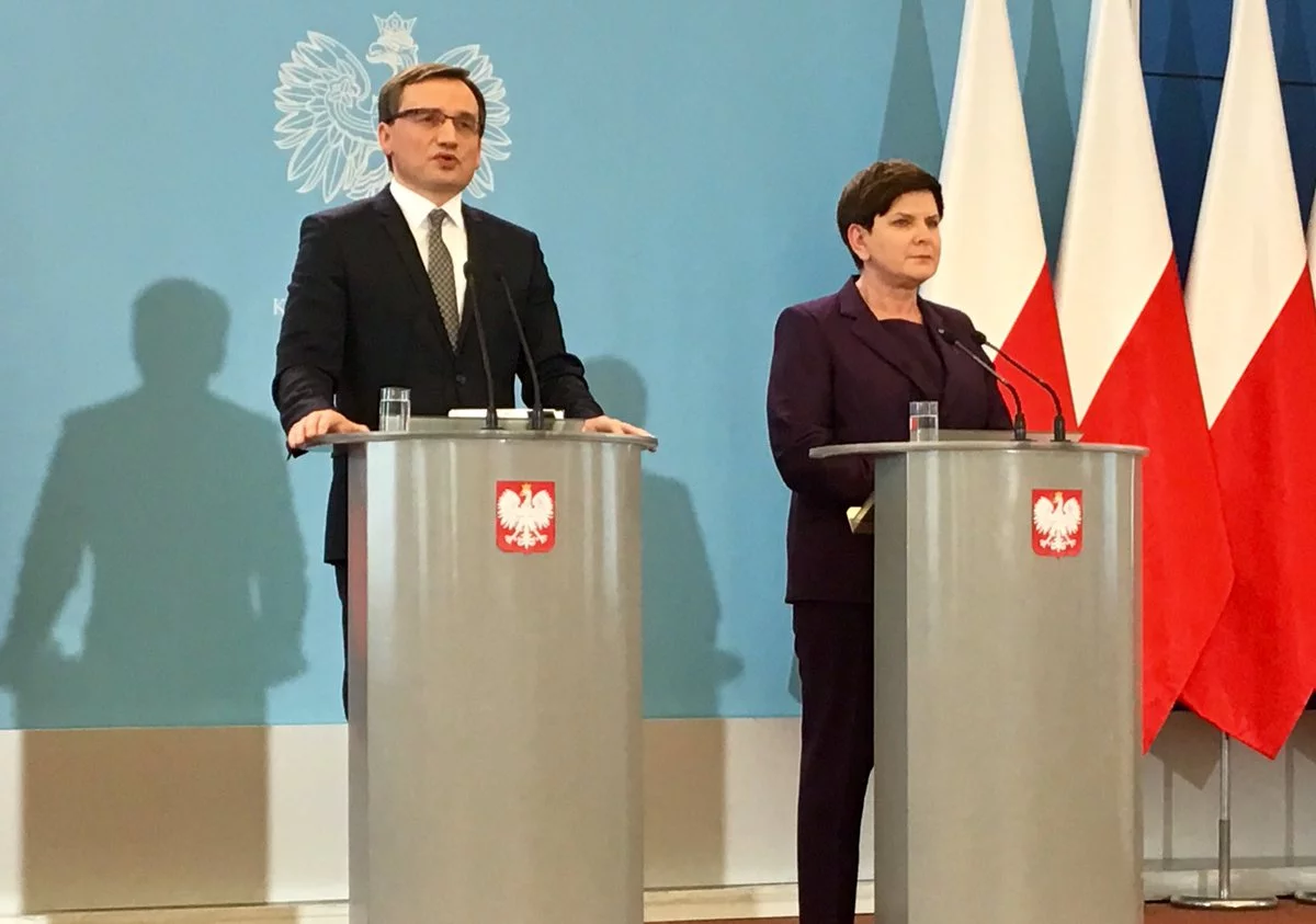 Konferencja ministra sprawiedliwości Zbigniewa Ziobry i premier Beaty Szydło