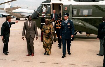 Robert Mugabe podczas wizyty w USA, 1983 r.