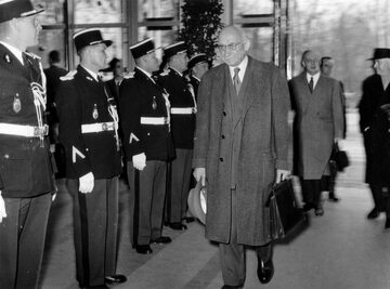 Robert Schuman w Strasburgu, marzec 1958 r.