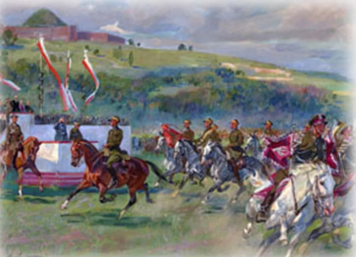 Wojciech Kossak, „Rewia kawalerii polskiej na krakowskich Błoniach”