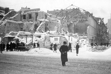 Róg Nowego Światu i Świętokrzyskiej, Warszawa, zima 1940 roku