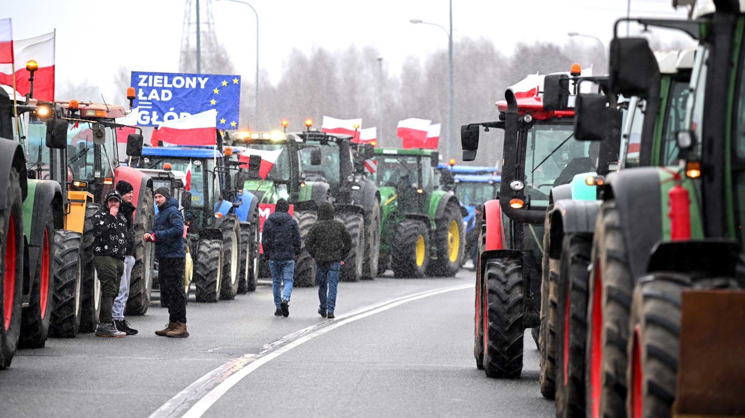 Protest rolników w miejscowości Stojadła