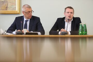 Roman Giertych i Michał Tusk na posiedzeniu komisji śledczej ds. Amber Gold