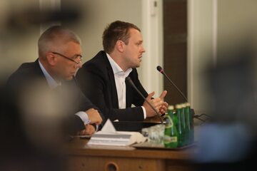 Roman Giertych i Michał Tusk na posiedzeniu sejmowej komisji śledczej ds. Amber Gold