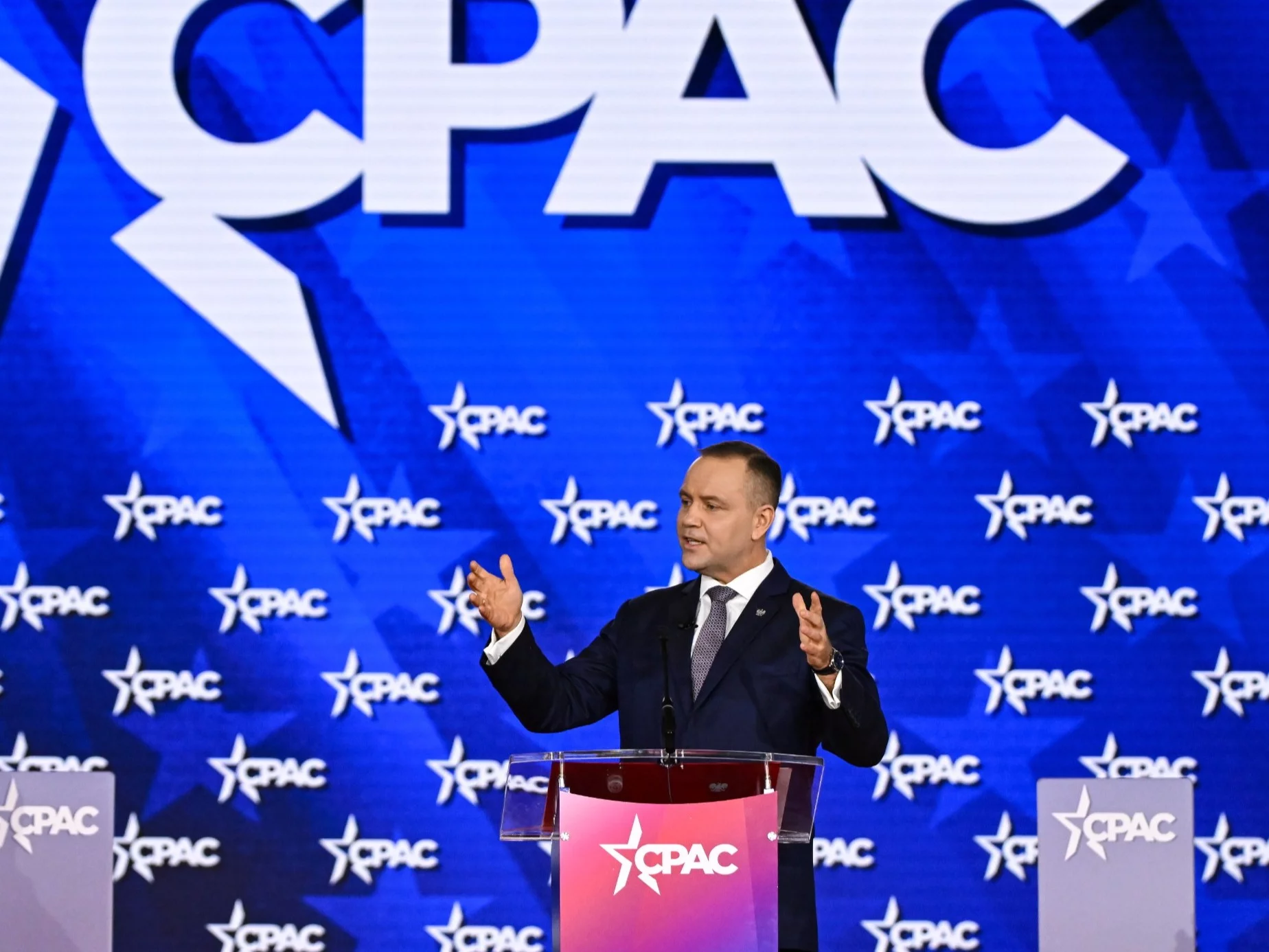 Prezydent RP Karol Nawrocki przemawia na Konferencji Konserwatywnej Akcji Politycznej (CPAC) w Dallas