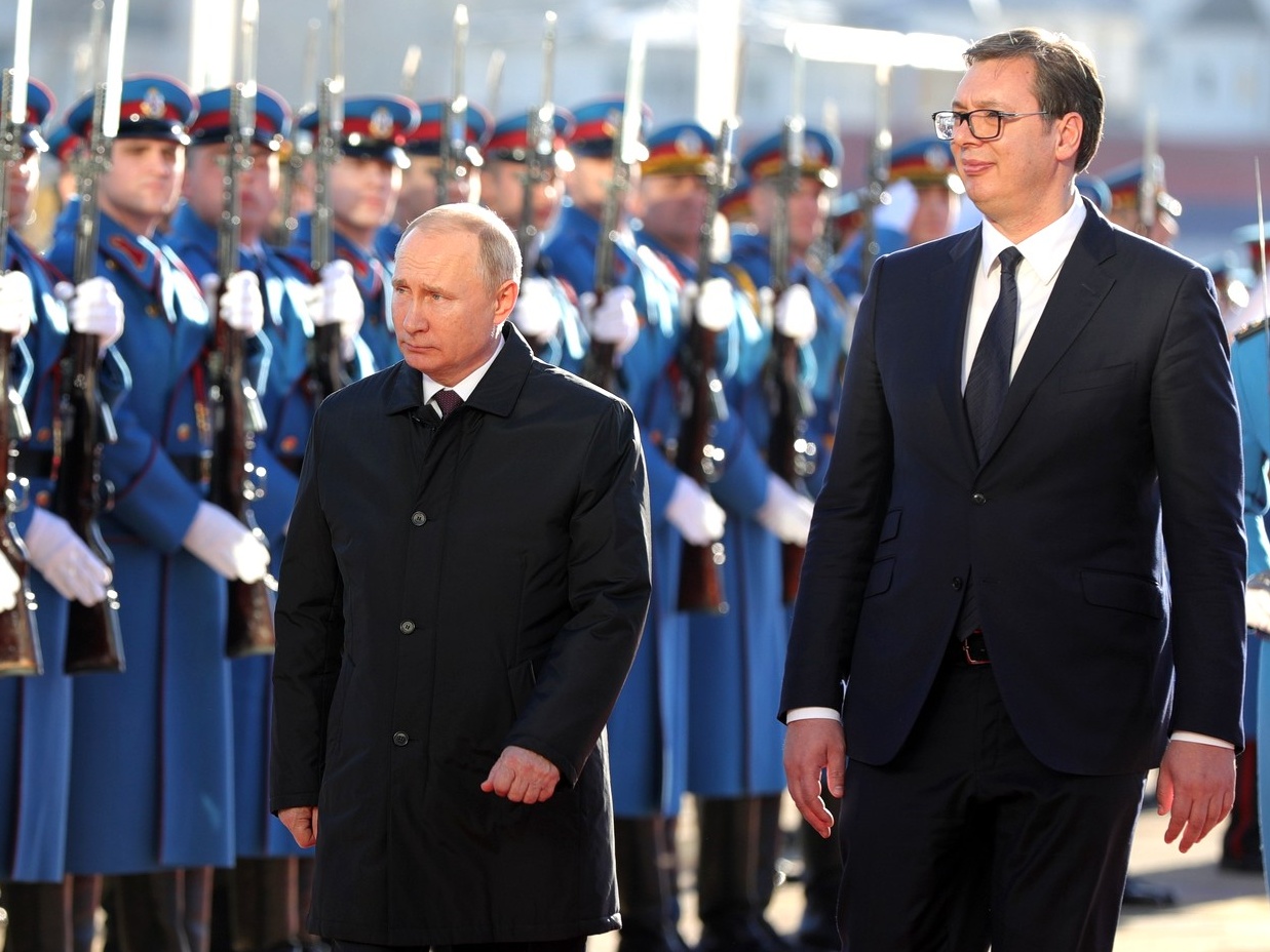 Prezydent Rosji Władimir Putin i prezydent Serbii Aleksandar Vucic