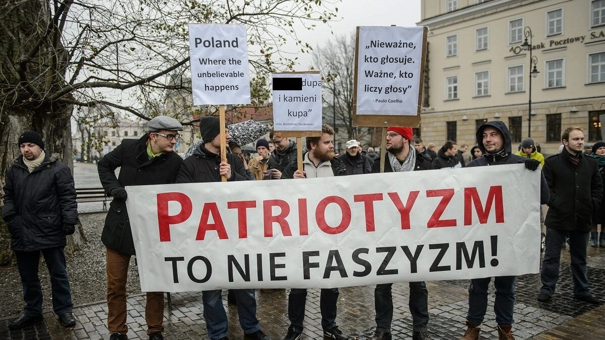 Zorganizowana przez Ruch Narodowy manifestacja pod hasłem "Stop manipulacjom wyborczym!"