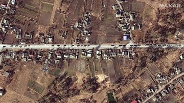 Rosyjski konwój na zdjęciu satelitarnym