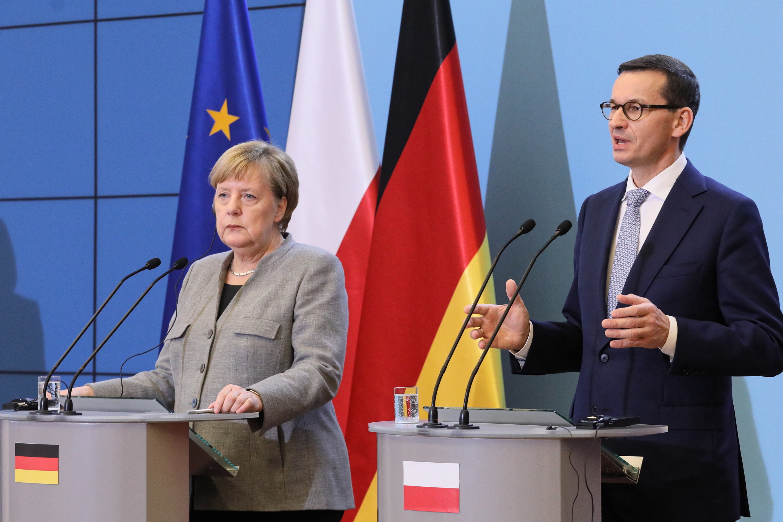 Angela Merkel i Mateusz Morawiecki