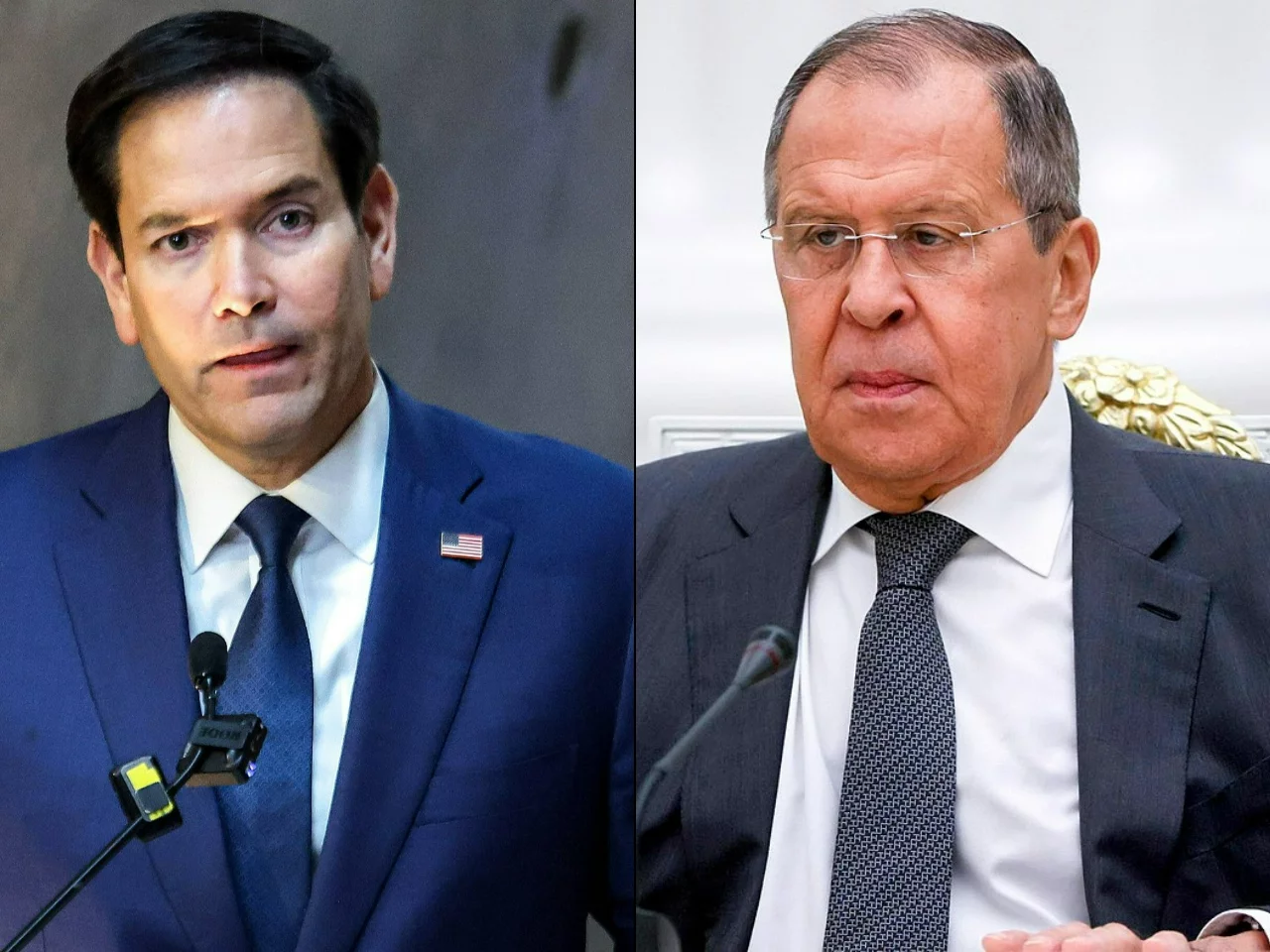 Sekretarz stanu USA Marco Rubio i szef MSZ Rosji Siergiej Ławrow