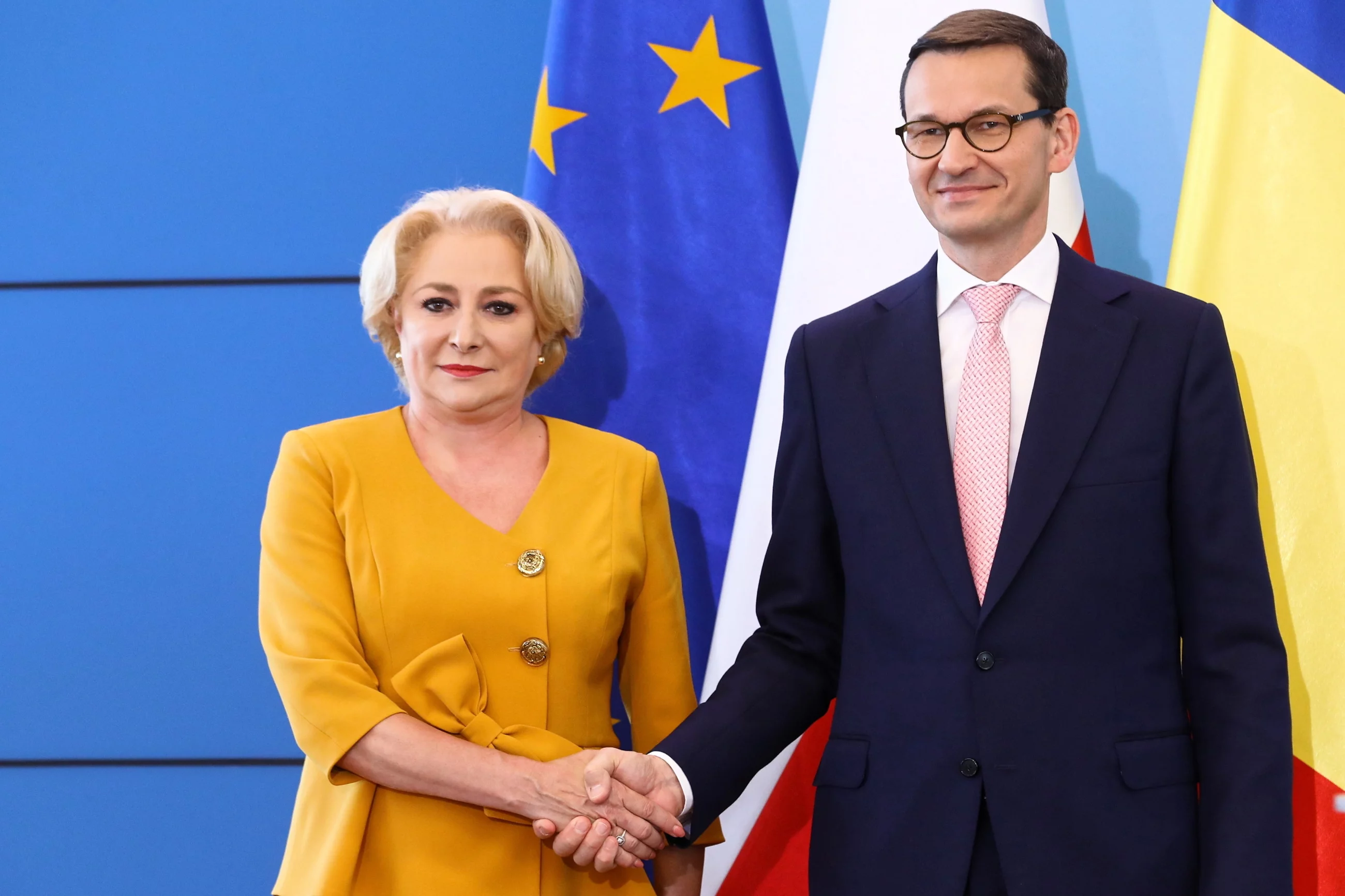 Polsko-rumuńskie konsultacje międzyrządowe. Premier RP Mateusz Morawiecki i premier Rumunii Vasilica-Viorica Dancila podczas konferencji prasowej w Warszawie