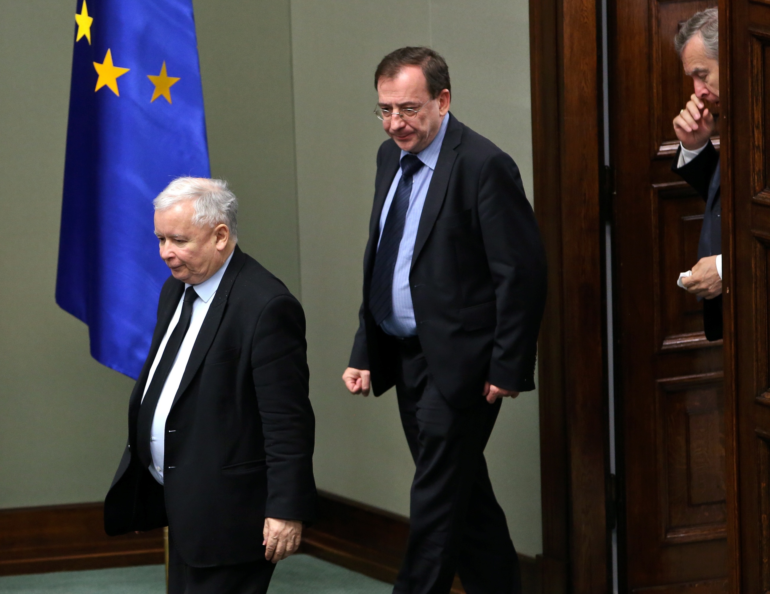 Jarosław Kaczyński i Mariusz Kamiński w Sejmie