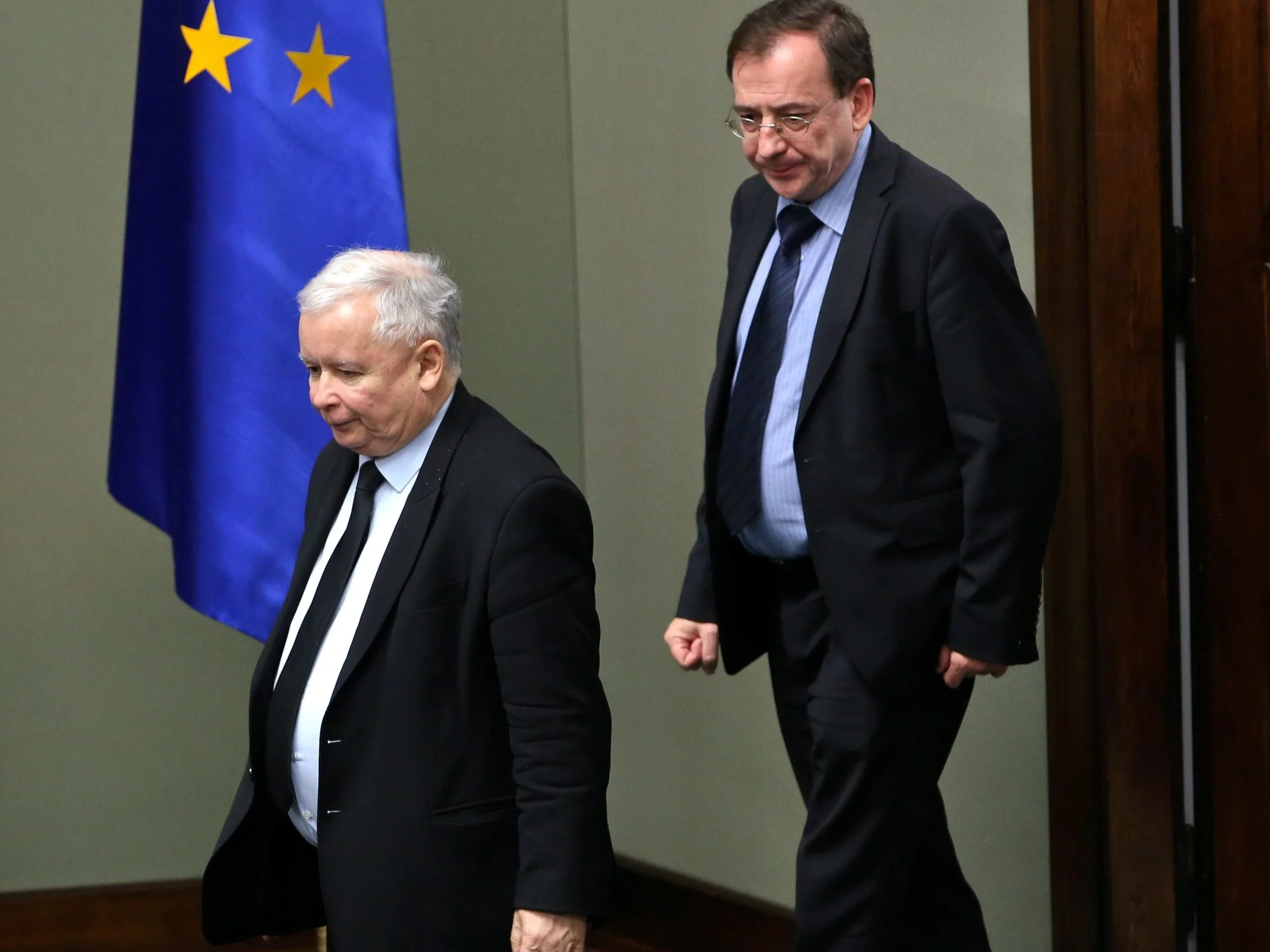Jarosław Kaczyński i Mariusz Kamiński w Sejmie
