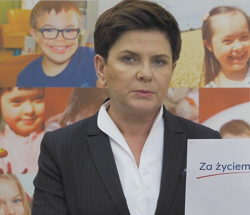 Premier Beata Szydło o realizacji rządowych zapowiedzi w sprawie ochrony życia