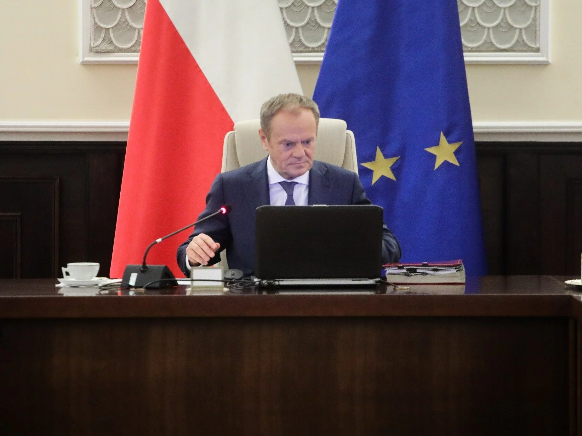 Premier Donald Tusk na posiedzeniu rządu