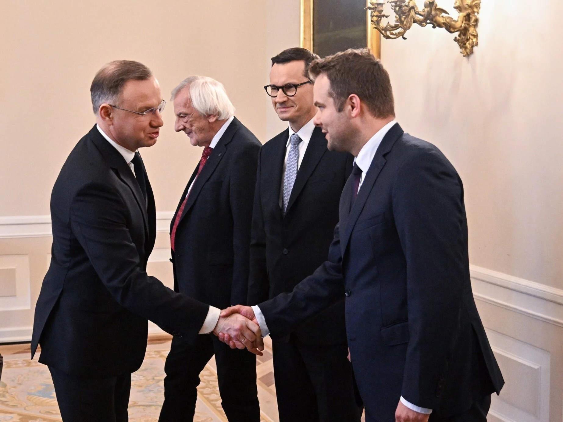 Prezydent Andrzej Duda, premier Mateusz Morawiecki, Ryszard Terlecki, Rafał Bochenek