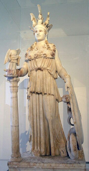 Rzymska kopia posągu Ateny Partenos dłuta Fidiasza, ok. III w. n.e., Muzeum Akropolu w Atenach