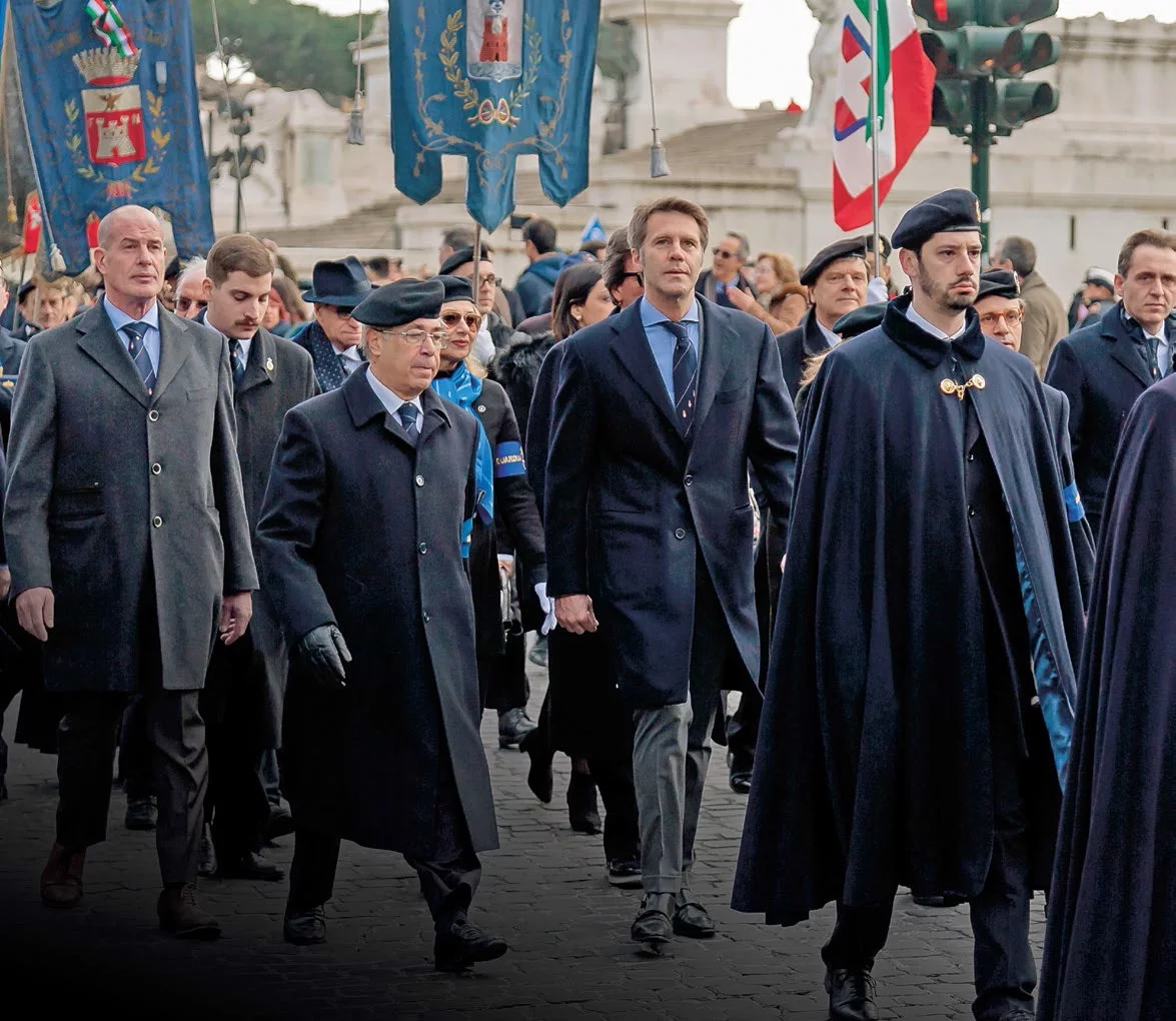 Emanuel Filibert, książę Wenecji i Piemontu, podczas uroczystości z okazji 141. rocznicy powołania Gwardii Honorowej Grobu Królewskiego na Panteonie (Rzym, 10 lutego 2019 r.)