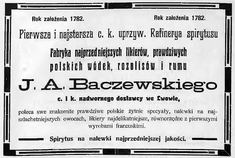 Reklama fabryki „J. A.Baczewski” (1912)