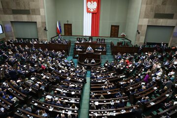 Sala plenarna podczas posiedzenia Sejmu