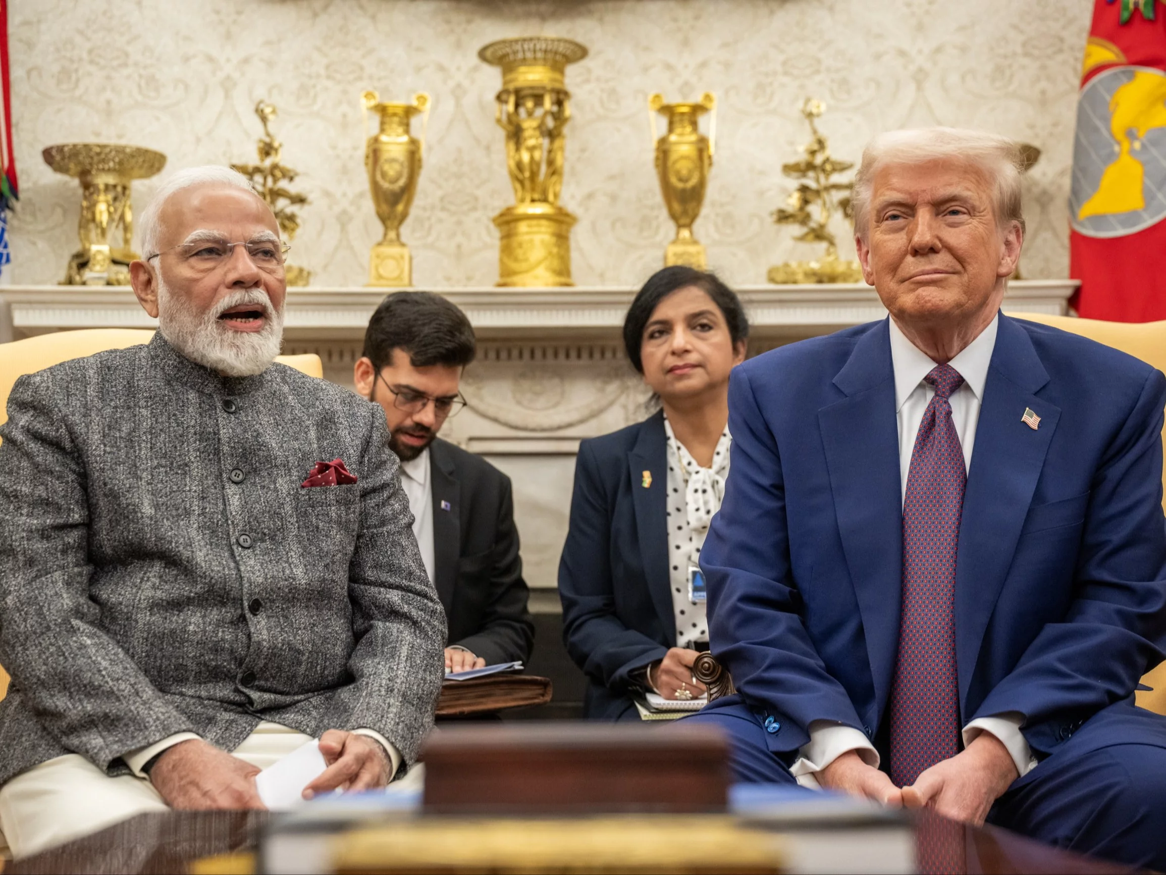 Premier Indii Narendra Modi i prezydent USA Donald Trump