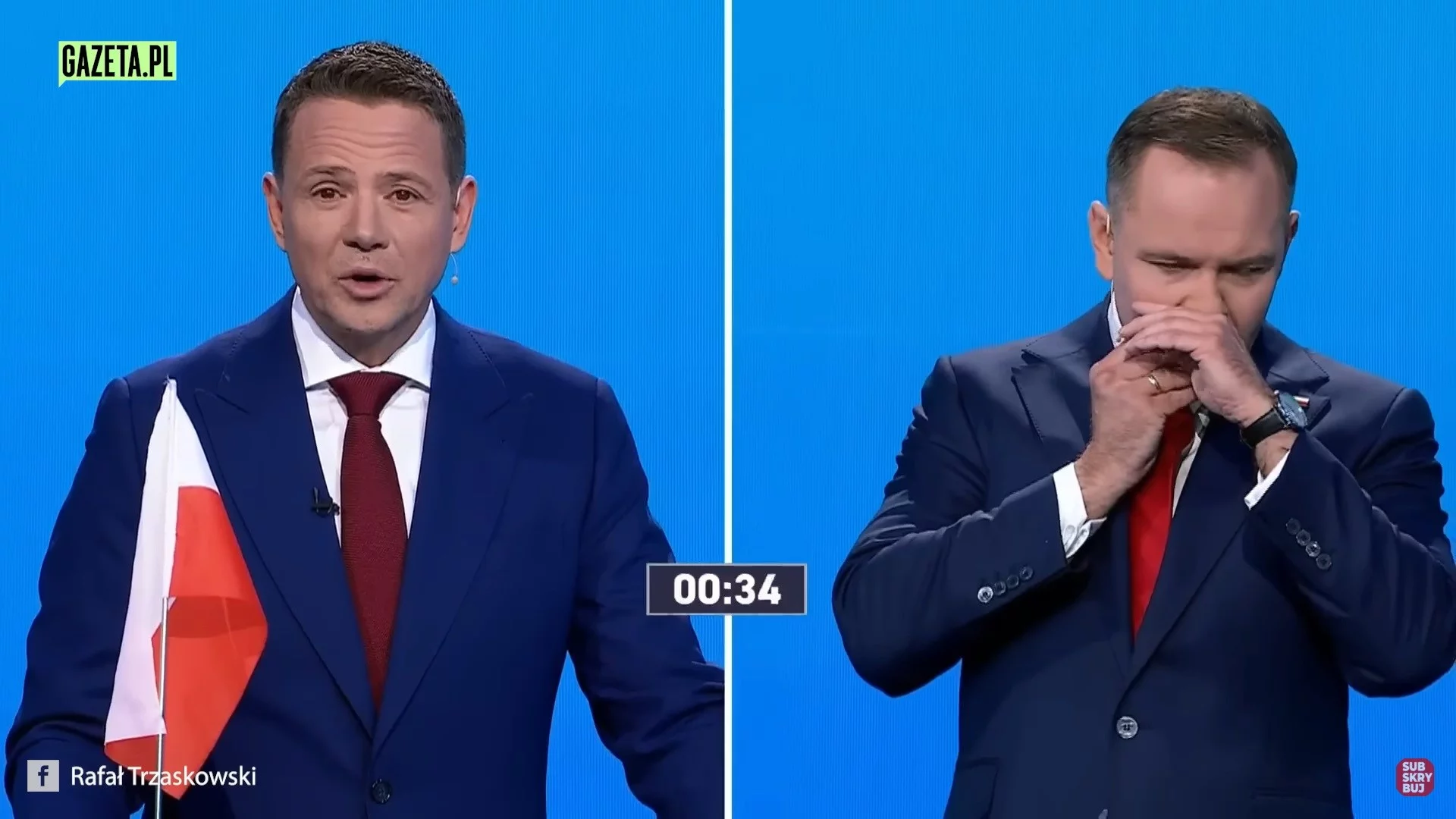 Zaskakujące zachowanie Karola Nawrockiego w trakcie debaty