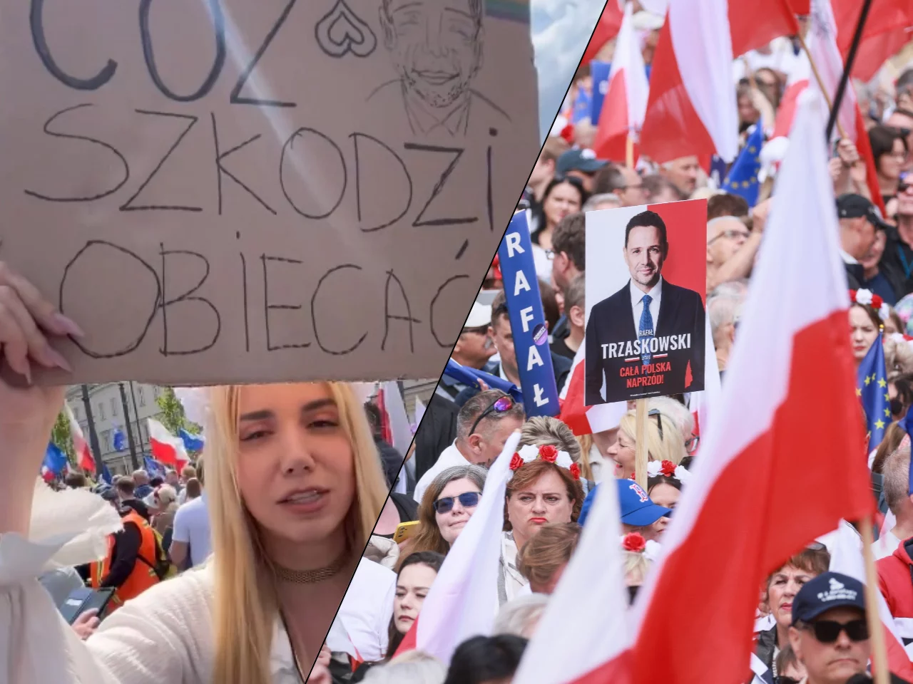 Marianna Schreiber na marszu Trzaskowskiego