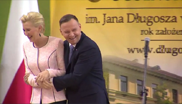 Screen Polsat News/Wizyta pary prezydenckiej w Nowym Sączu