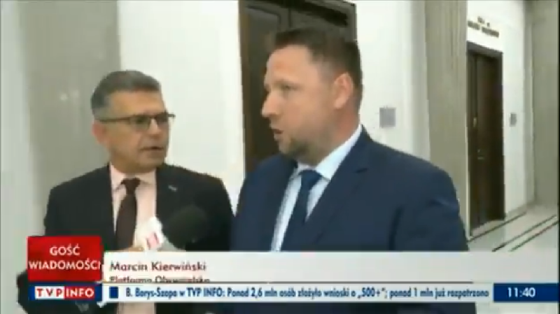 Dziennikarz TVP Info kontra Kierwiński