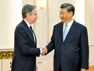 Sekretarz stanu USA Antony Blinken i przywódca Chin Xi Jinping