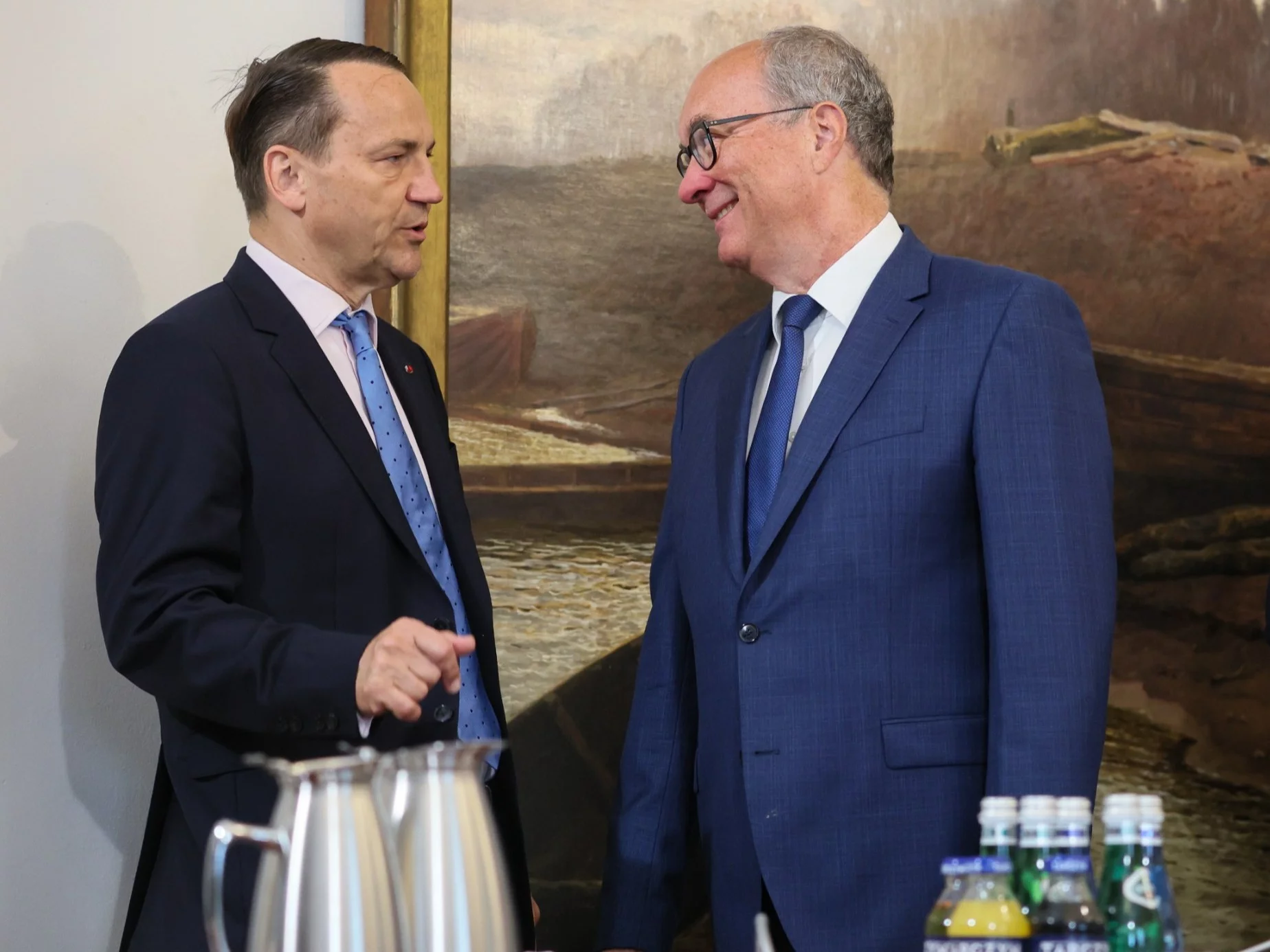 Radosław Sikorski i Włodzimierz Czarzasty na posiedzeniu Rady Bezpieczeństwa Narodowego