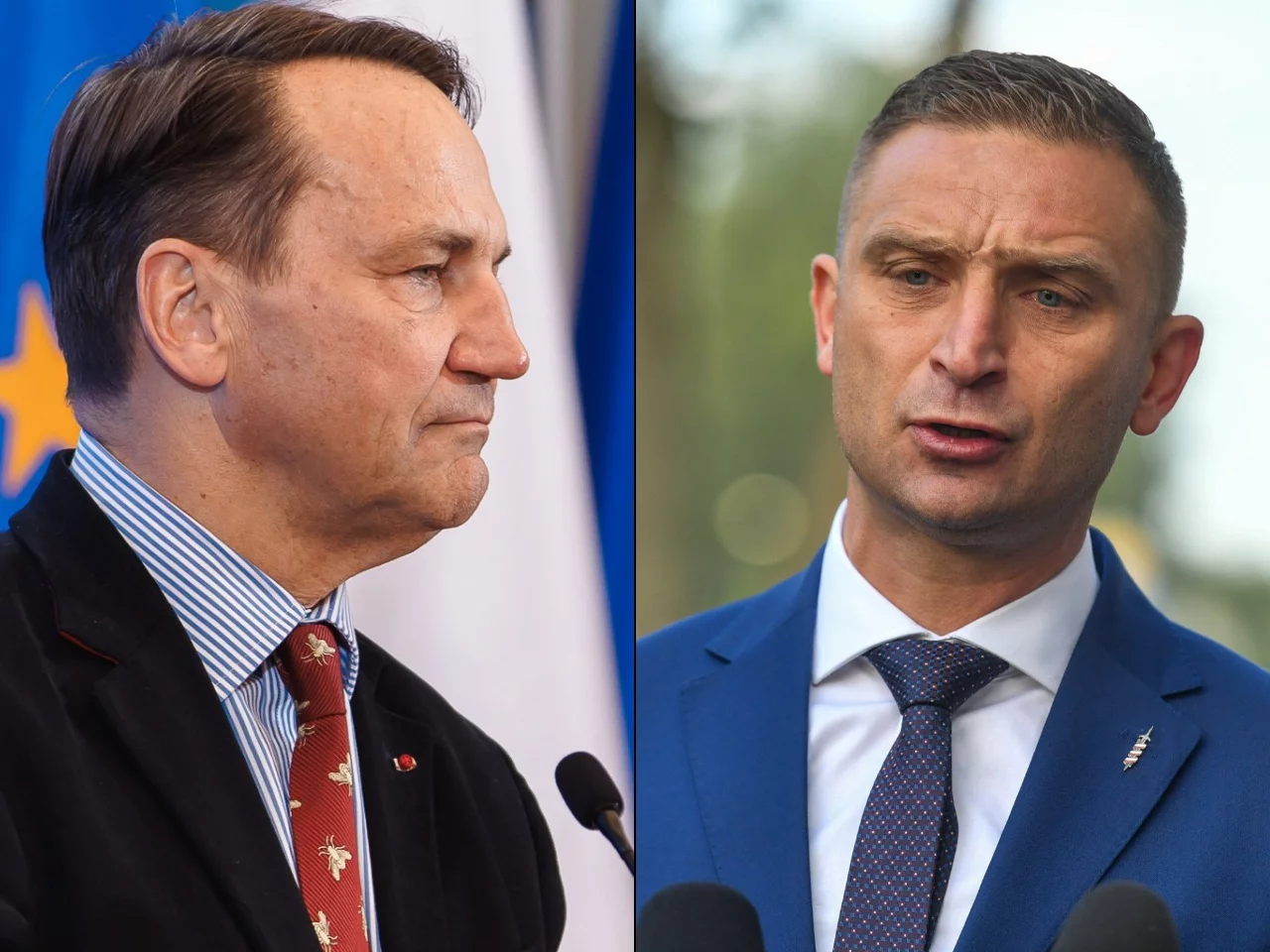Radosław Sikorski (L) i Robert Bąkiewicz (P)