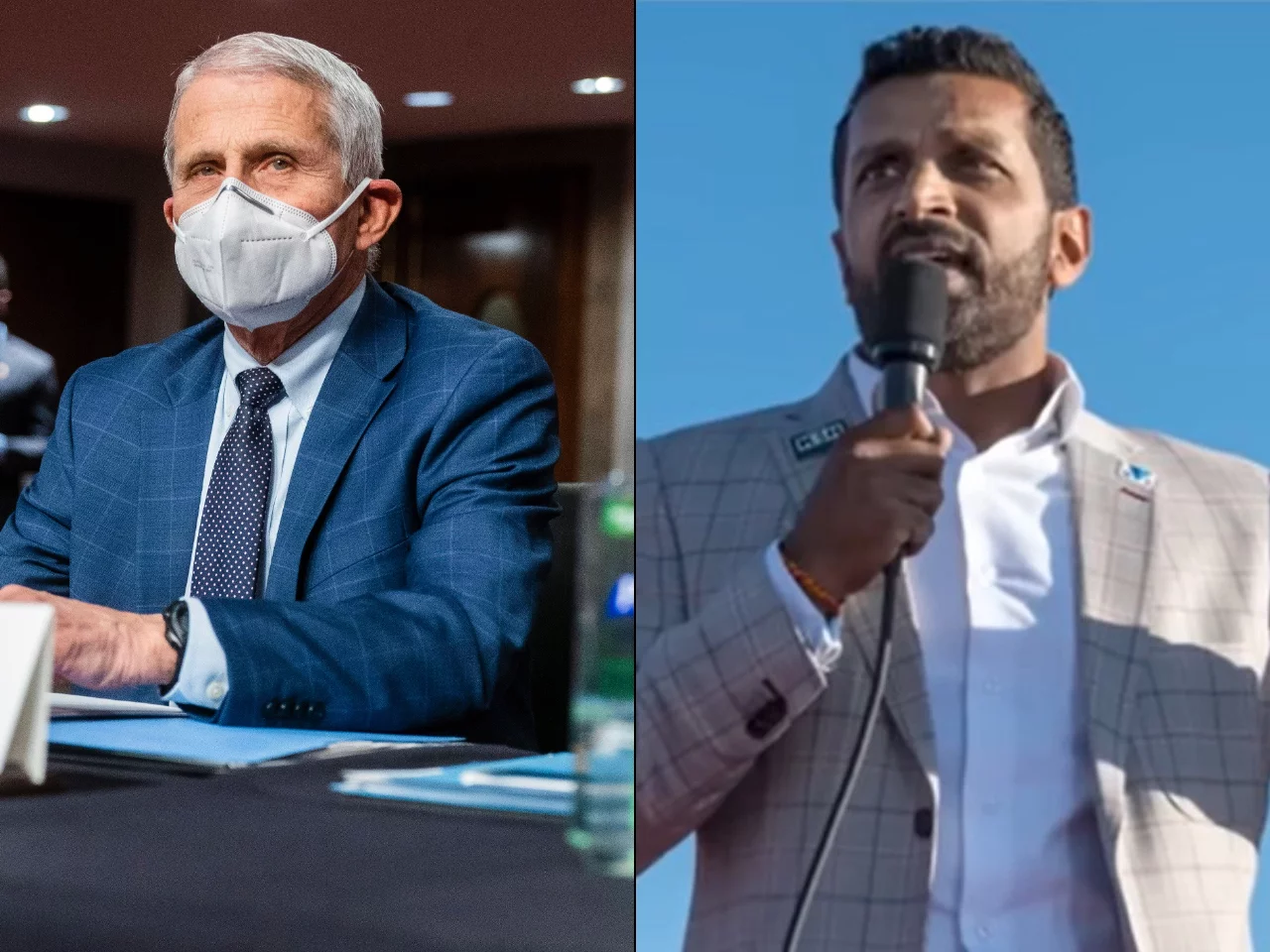 Dr Anthony Fauci. dyrektor FBI Kash Patel