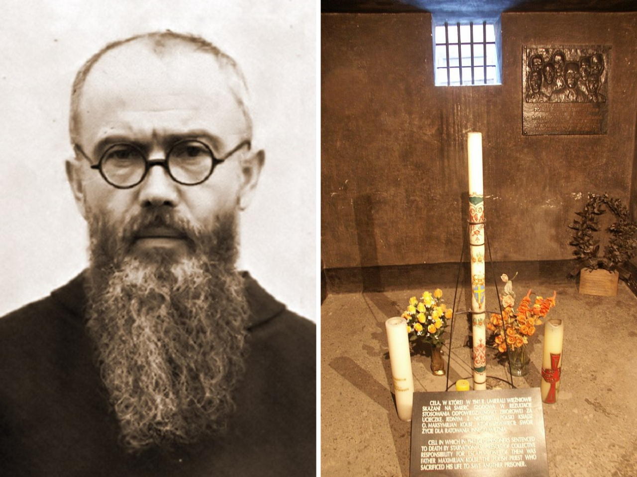 Św. Maksymilian Kolbe / Cela śmierci w Auschiwtz, gdzie zginął