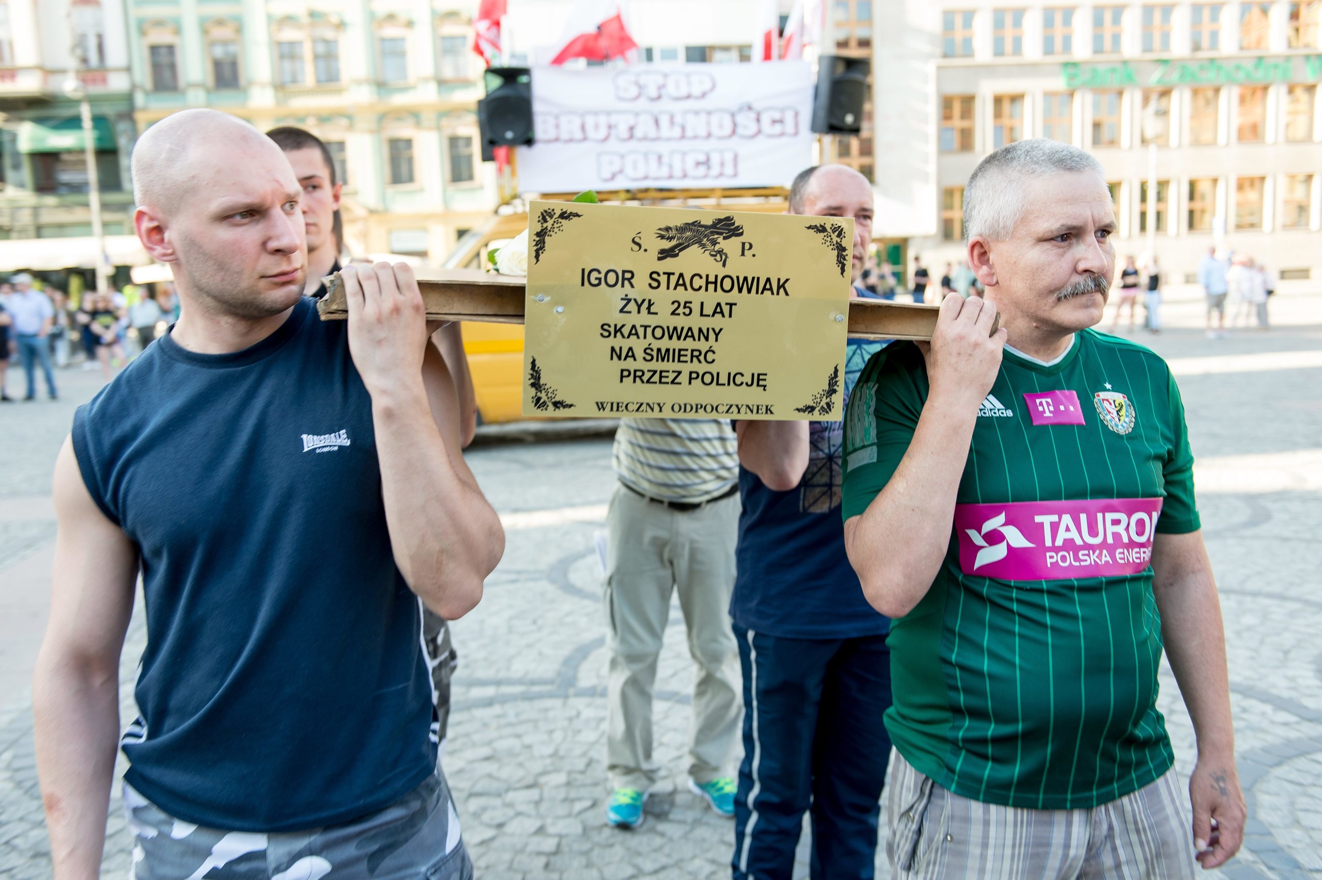 Marsz przeciwko brutalności policji na ulicach Wrocławia,