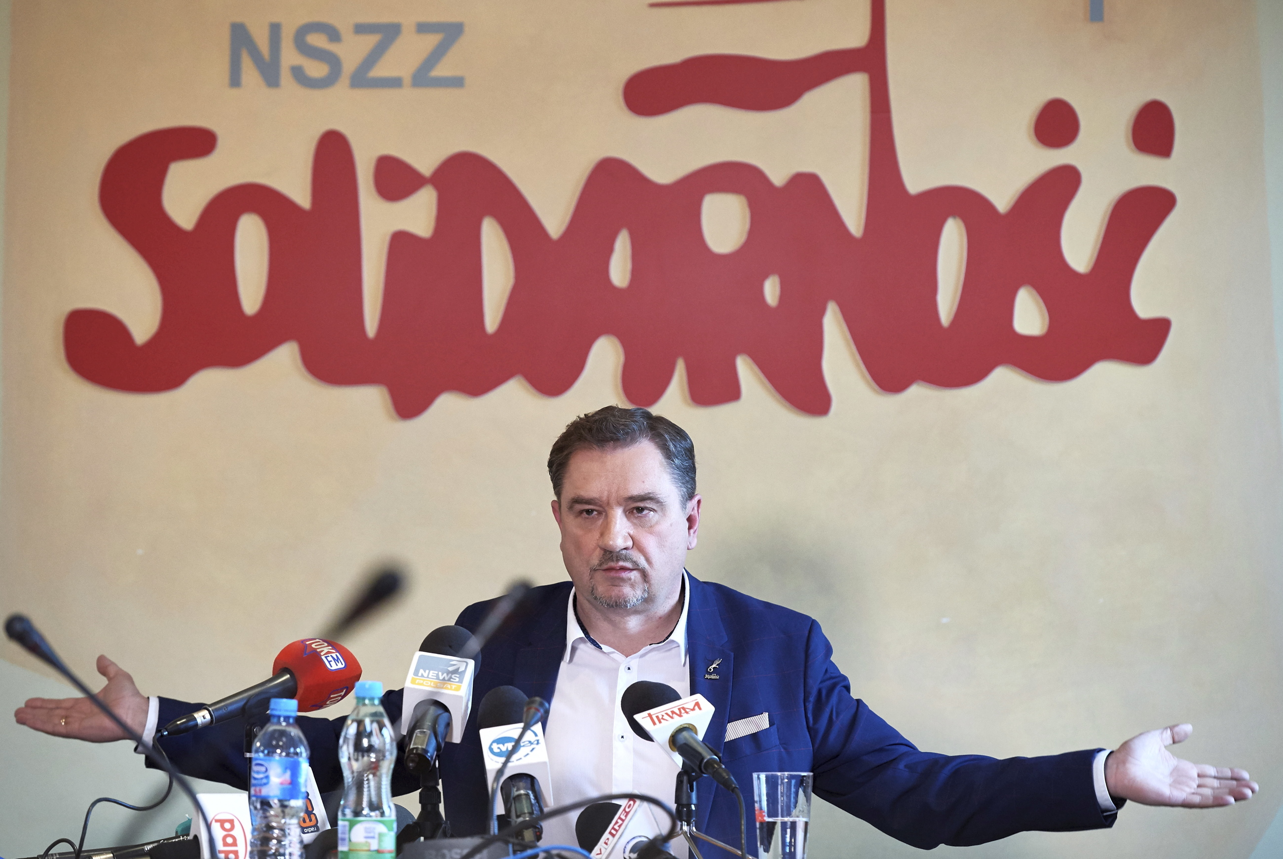 Przewodniczący "Solidarności" Piotr Duda