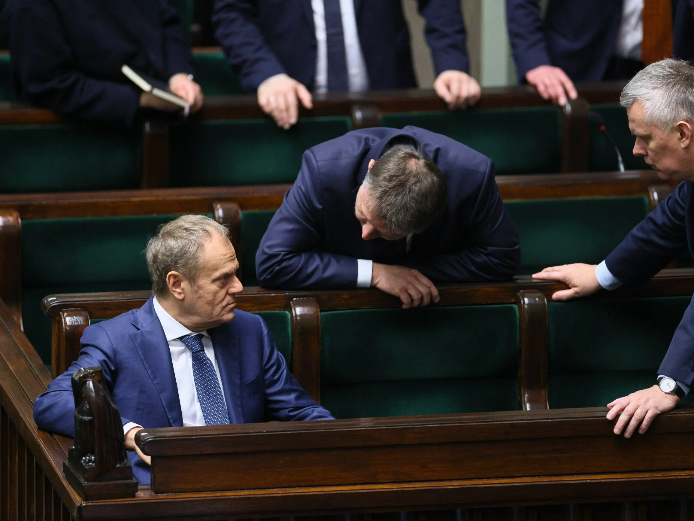 Donald Tusk, Marcin Kierwiński i Tomasz Siemoniak w Sejmie