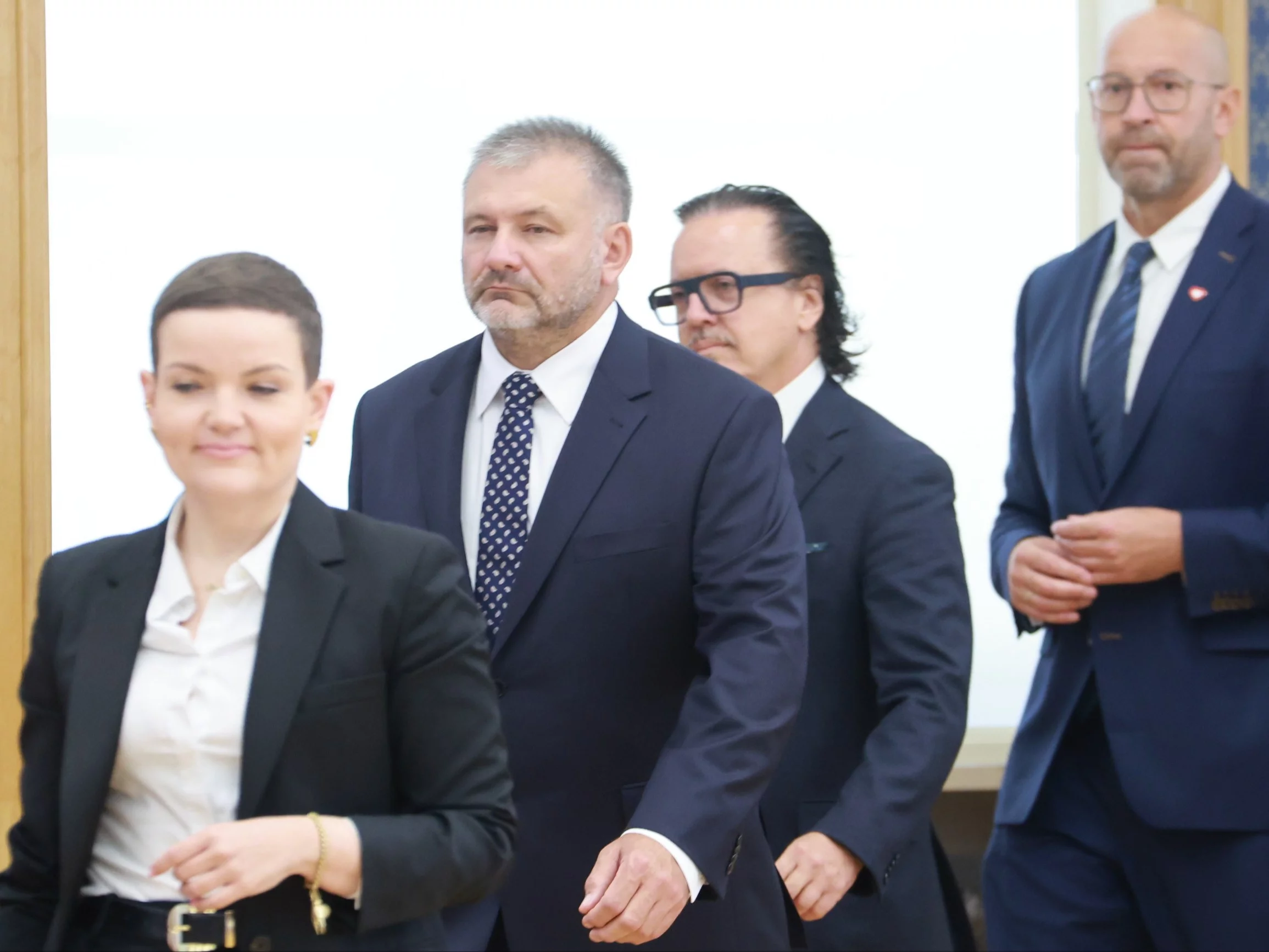 Waldemar Żurek (drugi z lewej) podczas prezentacji zmian w składzie rządu Donalda Tuska