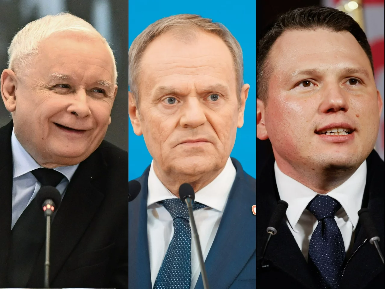 Jarosław Kaczyński, Donald Tusk, Sławomir Mentzen