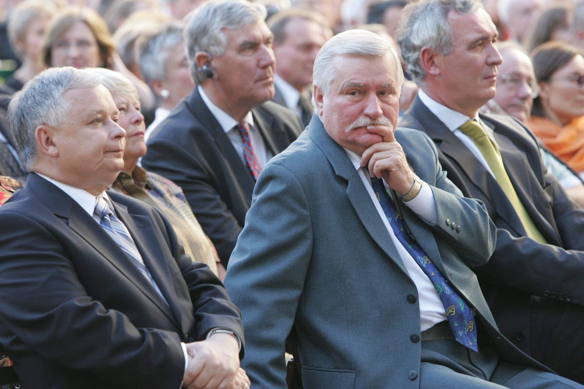 Warszawa, 2005. Lech Kaczyński i Lech Wałęsa