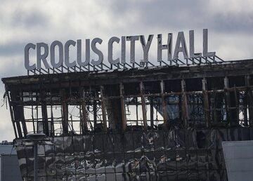 Spalona część Crocus City Hall