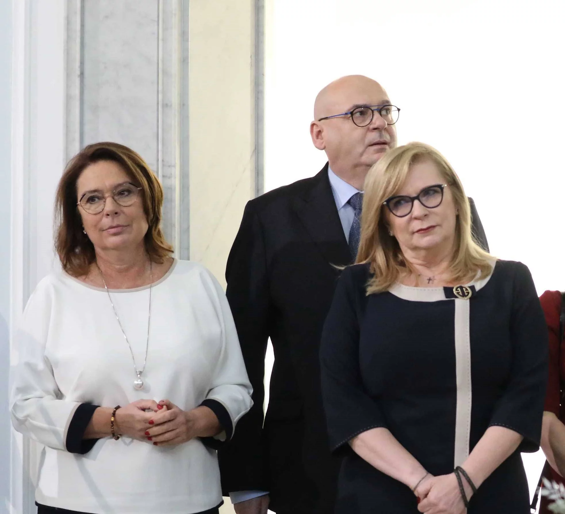 Wicemarszałkowie Sejmu - Małgorzata Gosiewska i Małgorzata Kidawa-Błońska oraz wicemarszałek Sejmu Piotr Zgorzelski.